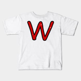 Letter W. Name with letter W. Personalized gift. Abbreviation. Abbreviation. Lettering Kids T-Shirt